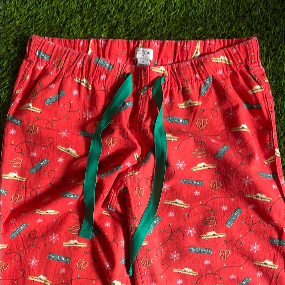 J.Crew Red Pajama Pants with Green Accents - Picture 2 of 4